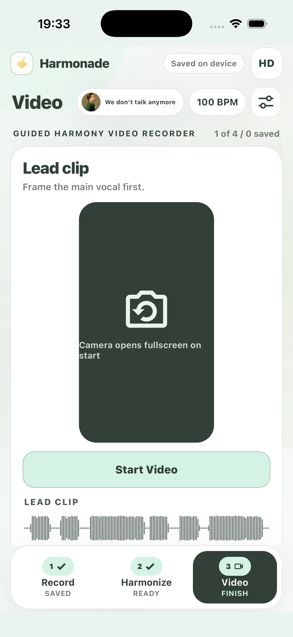 Harmonade iOS video screen