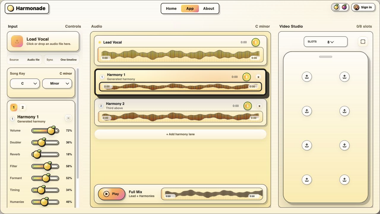 Harmonade app preview